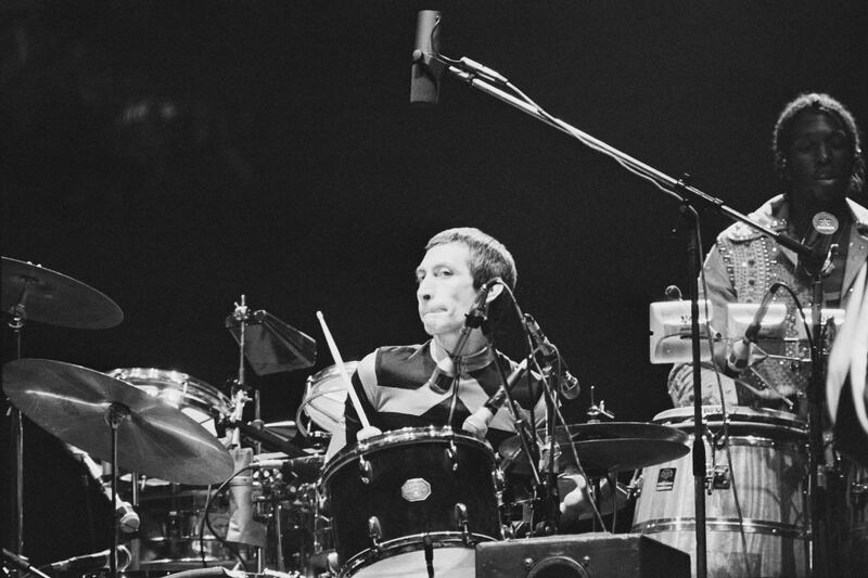 British drummer Charlie Watts as The Rolling Stones perform at Earl's Court, as part of their Tour of Europe '76, London, England, in May 1976. Getty Images
