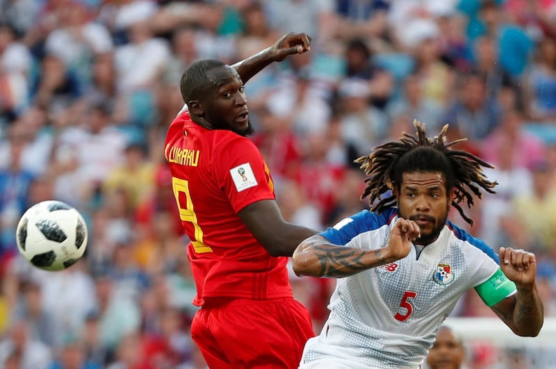 Belgium's Romelu Lukaku in action with Panama's Roman Torres. Max Rossi / Reuters