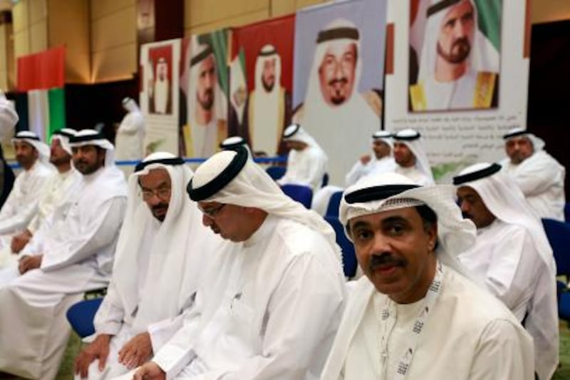 Ajman, United Arab Emirates- September 24,  2011: Candidates during  the UAE Federal National Council Election 2011 at the Ajman University  in Ajman  .  ( Satish Kumar / The National ) 