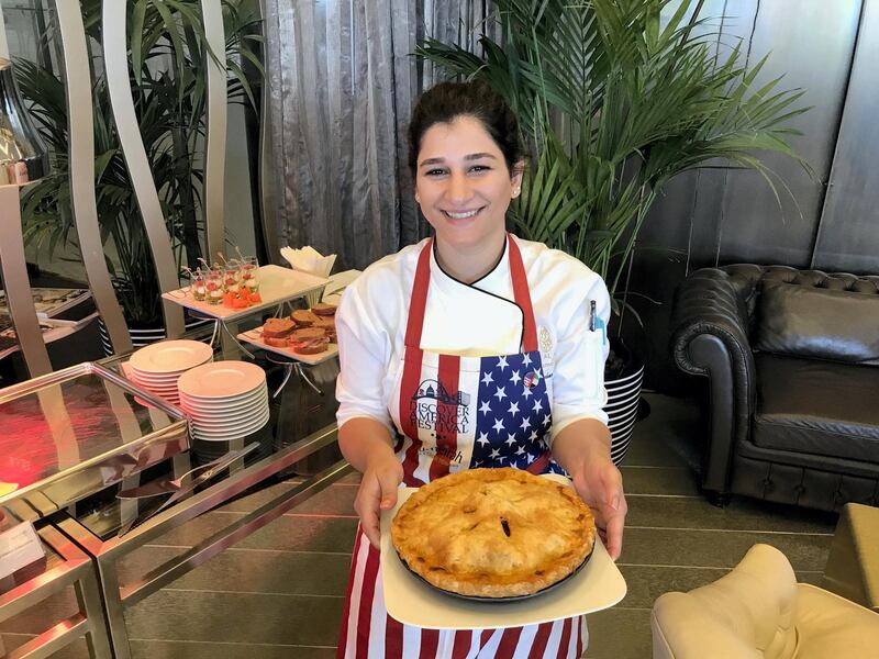Pastry chef Sahar Al Awadhi says to bake the perfect apple pie you need the right fruit. Courtesy US Embassy Abu Dhabi