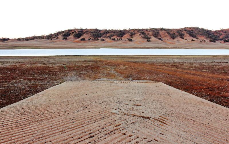 A boat ramp leads to the drought-affected Split Rock Dam near Tamworth. Reuters