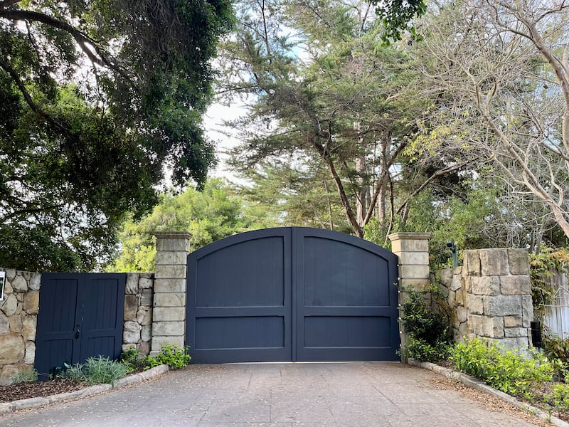 The gate to the couple's estate. Photo: Troy Cooper