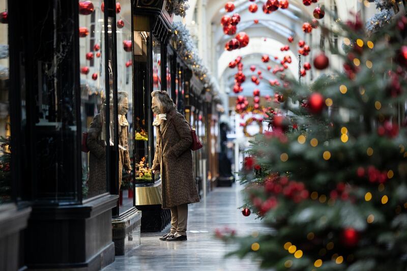 A shopper in Burlington Arcade in London. Getty Images