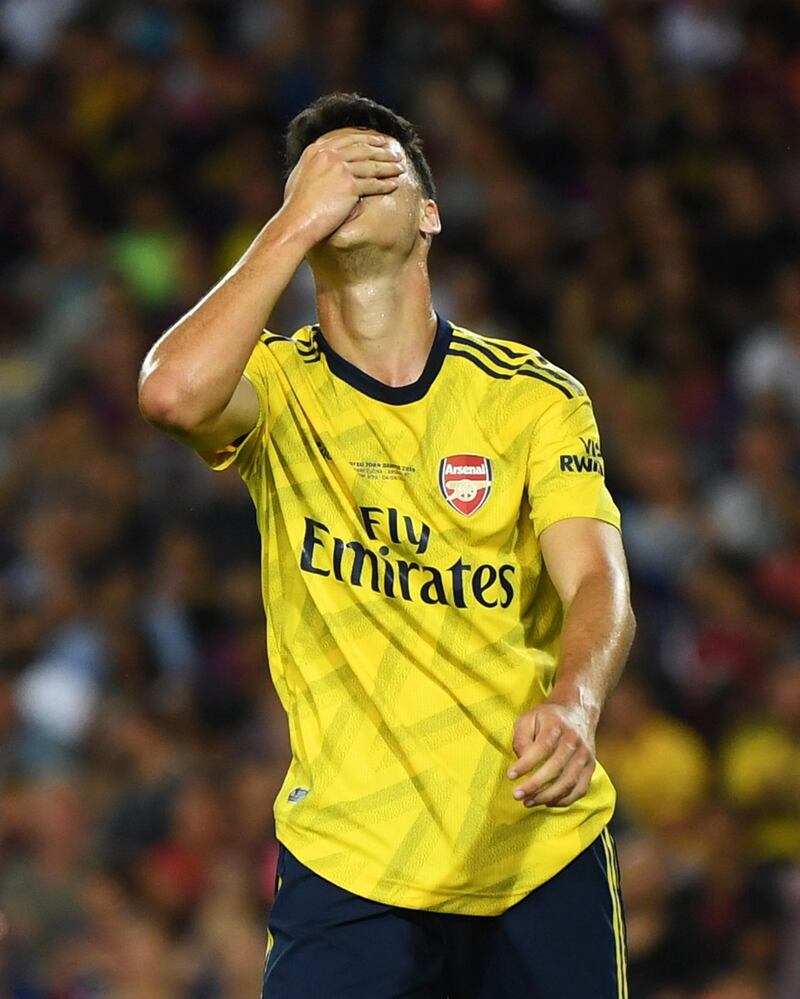 Gabriel Martinelli of Arsenal reacts after a missed chance. Getty