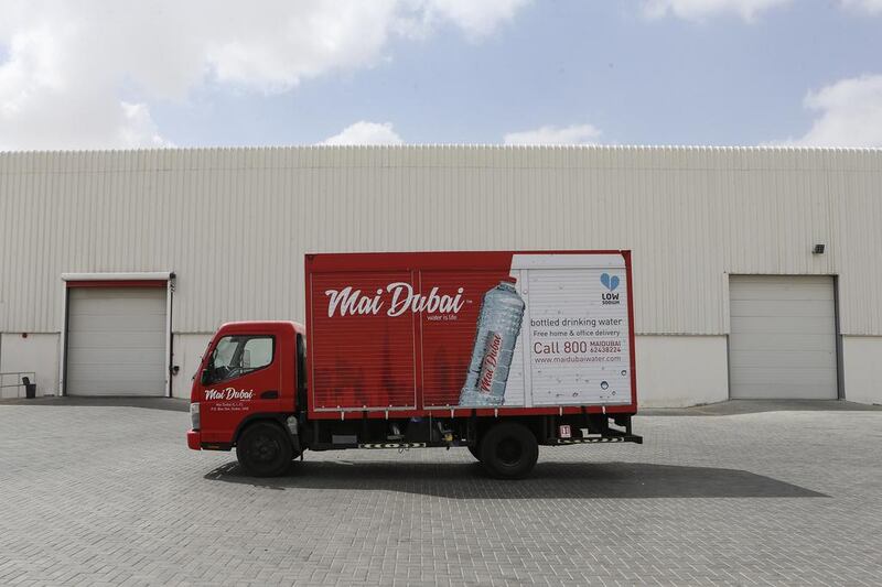 Mai Dubai's bottled water are sold in convenience stores and delivered to residences and offices. Sarah Dea / The National