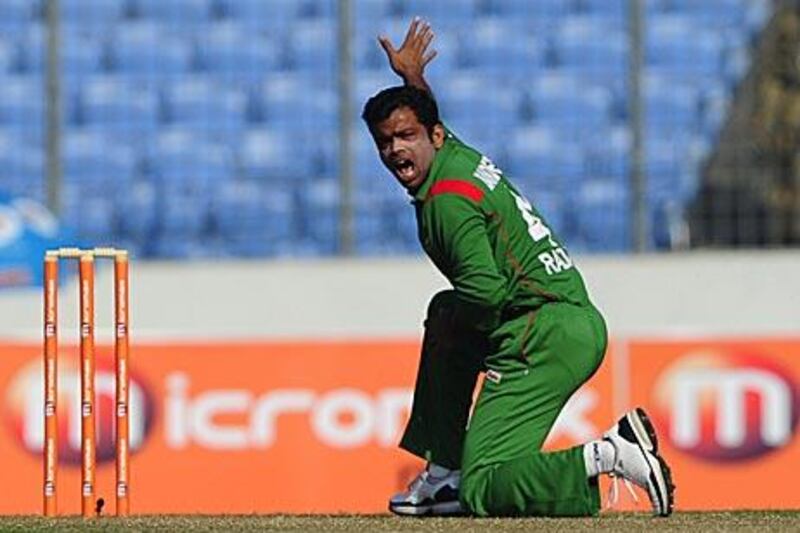 Abdur Razzak took a hat-trick as Bangladesh won the second one-day international in Dhaka.