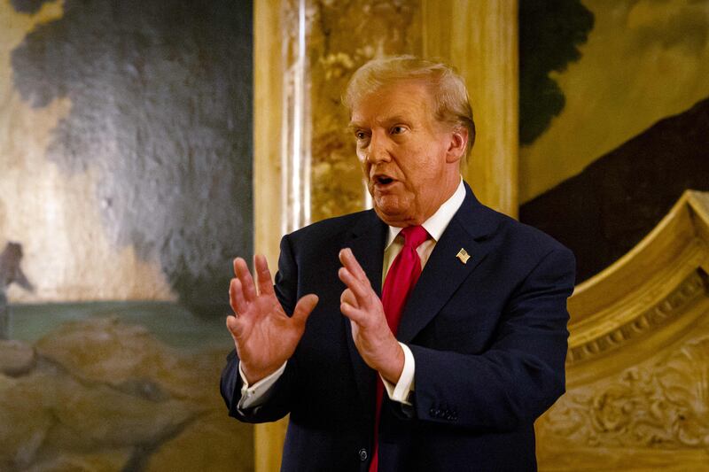 Former US president Donald Trump speaks at a dinner at Mar-a-Lago on June 5 in West Palm Beach, Florida. Getty Images / AFP