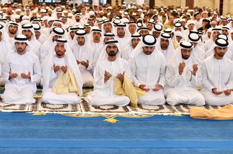 Sheikh Mohammed bin Rashid, UAE Vice President and Ruler of Dubai leads Eid Al Adha prayers at Sheikh Rashid Mosque in Zabeel. Photos by WAM