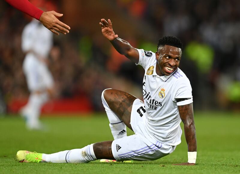 Vinicius Junior celebrates after scoring Real's second goal. Getty