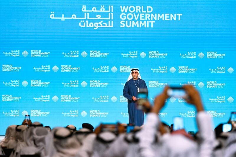 Sheikh Saif makes the closing speech at the summit.