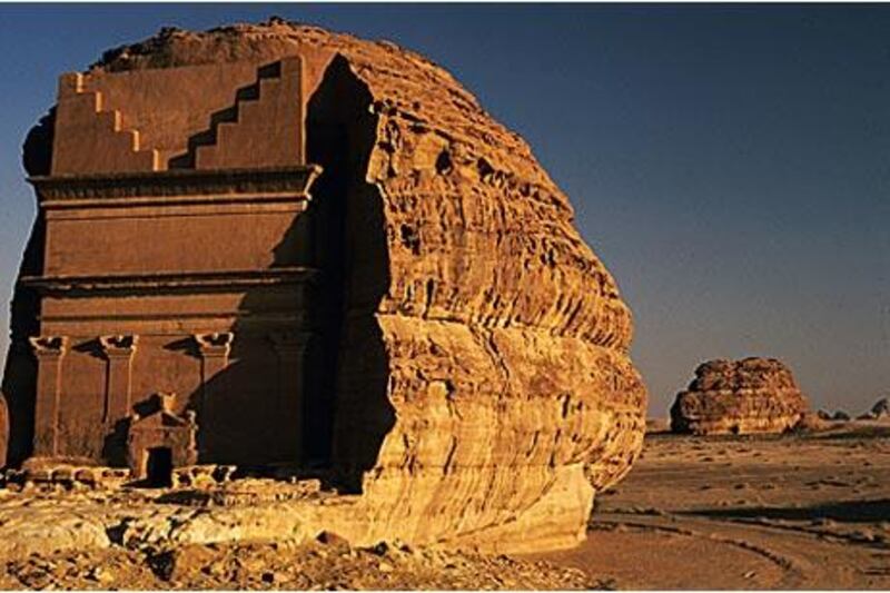 Nabataean rock-cut tombs at Madain Saleh, near Al Ula, are Saudi Arabia's equivalent of Petra in Jordan, but receive only a trickle of visitors.