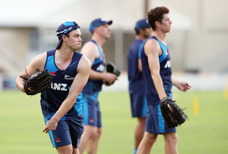 New Zealand's Mark Chapman, left, trains at the ICC Academy, Dubai, ahead of the T20 series between the UAE and New Zealand. All photos: Chris Whiteoak / The National