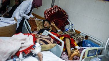 Many injured Palestinian patients have been forced to leave the European Gaza Hospital and are now at the overcrowded Nasser Hospital. Reuters