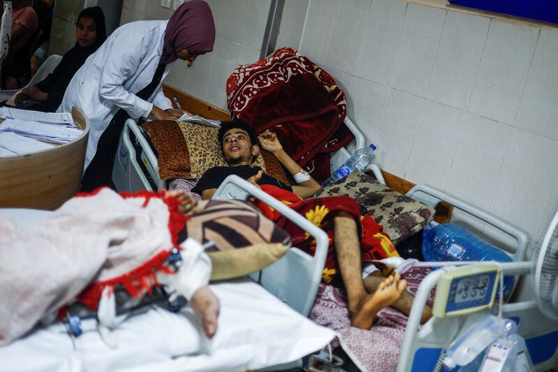 Many injured Palestinian patients have been forced to leave the European Gaza Hospital and are now at the overcrowded Nasser Hospital. Reuters