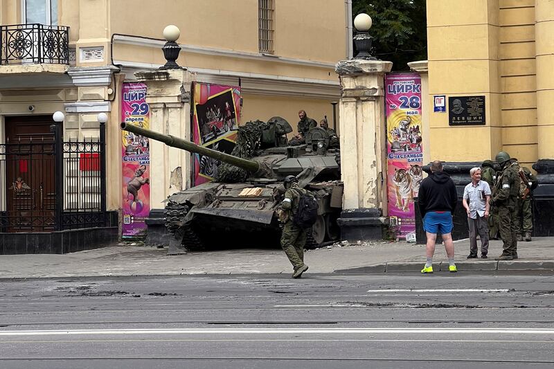 Wagner fighters in Rostov-on-Don. Reuters