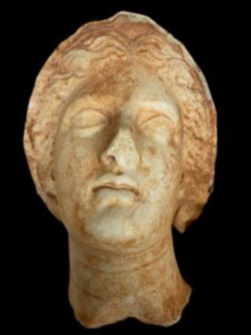 'Veiled Head of a Female', a marble antiquity dating back to 350 BCE valued at about $1.2 million. Handout