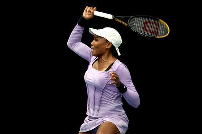 Venus Williams during her match against Lin Zhu at ASB Classic. Getty