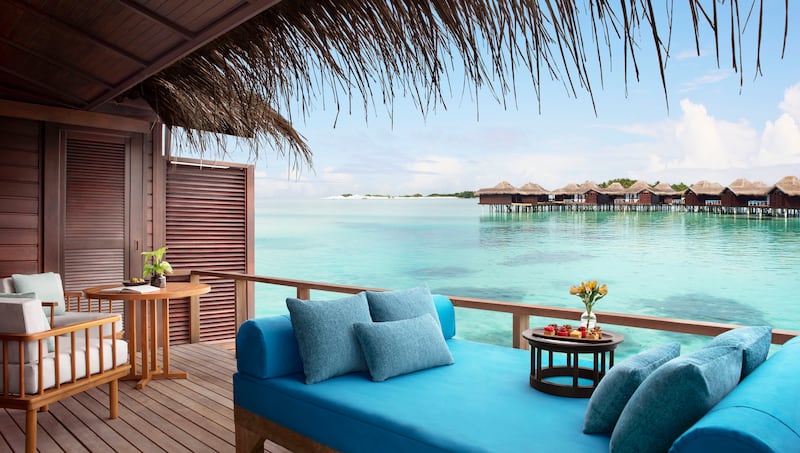 Over water villas have private terraces