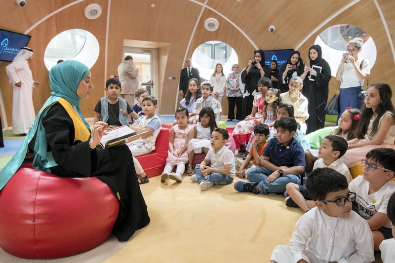 Minister of Happiness Ohood Al Roumi interacts with young patients going through treatment at Dubai's flagship children's hospital.