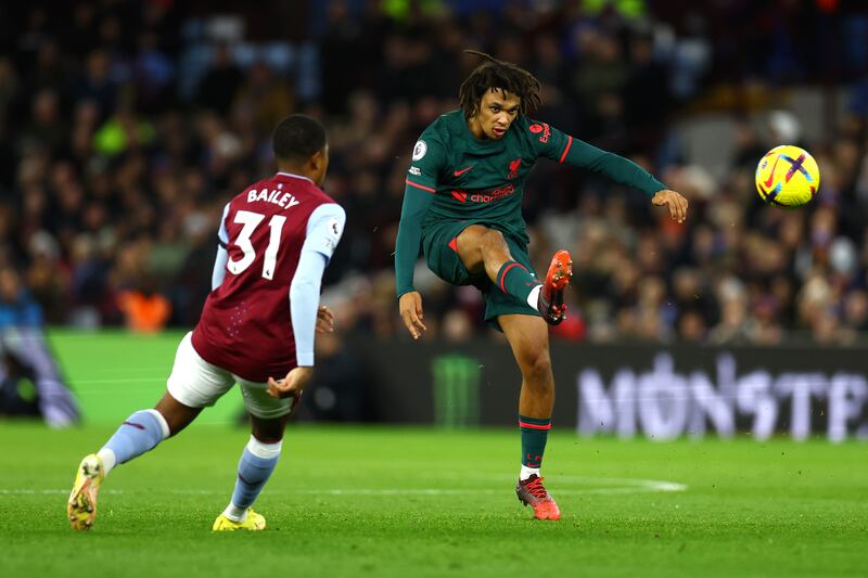 Trent Alexander-Arnold 8 – A sublime pass with the outside of his foot was crucial in Liverpool’s opener, with the England international showing all of his quality at Villa Park. Getty 