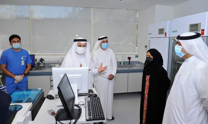 Dubai Health Authority officials visited a new infectious diseases centre near Jebel Ali. Covid-19 patients are being treated at the facility. DHA