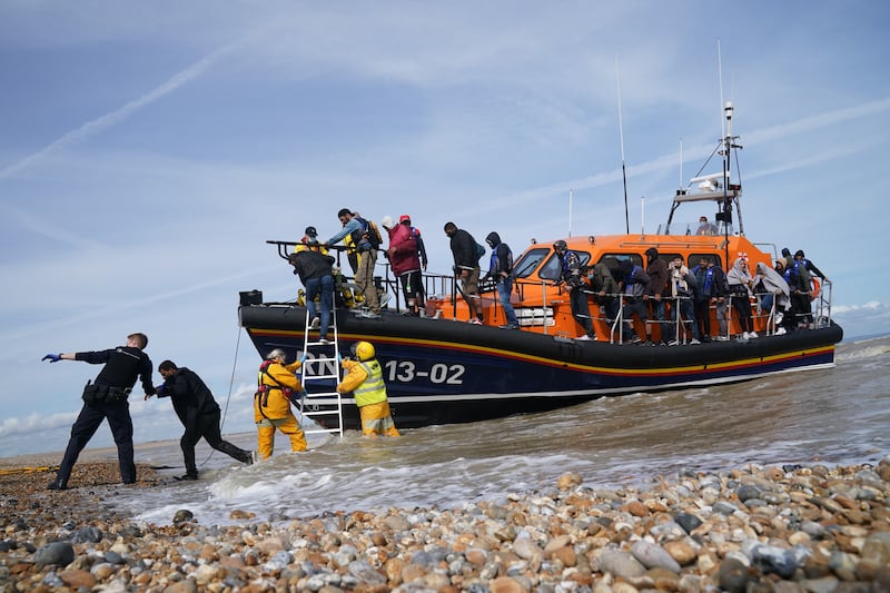 The RNLI has rescued migrants in record numbers in 2021. PA