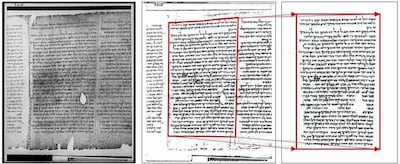 Greyscale image of the Great Isaiah Scroll which was analysed in the research. 