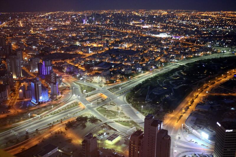 A deserted highway is seen in Kuwait city, a day after authorities declared a nationwide curfew. AFP