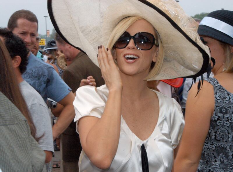 Actress Jenny McCarthy was among the celebrities at the Kentucky Derby at Churchill Downs the year the queen attended. Getty Images