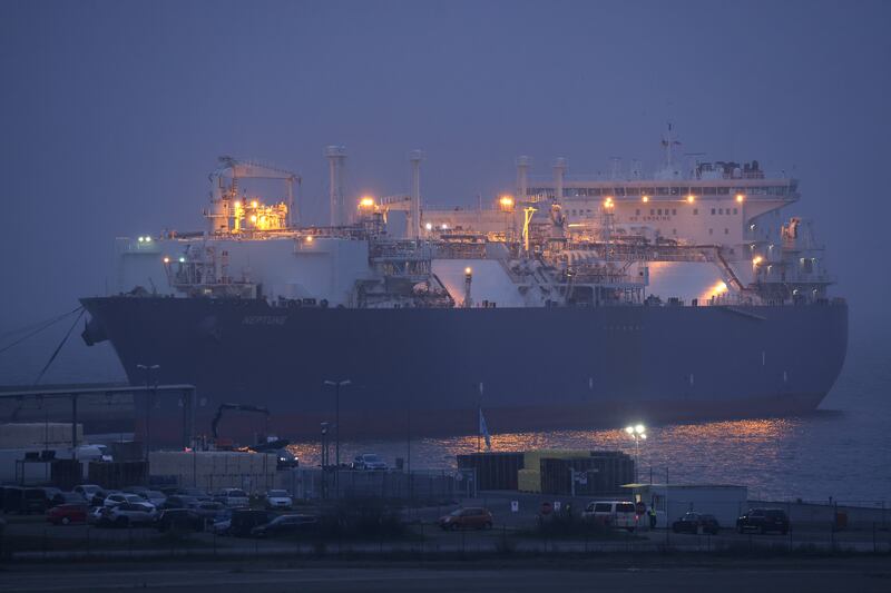 A regasification ship arrives at Mukran Port in Sassnitz, Germany. Getty Images