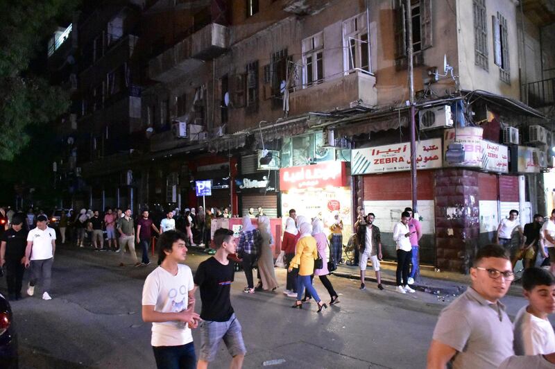 The streets are crowded with cars and people a day after the government's decision to lift the nightly curfew completely in Damascus, Syria.  EPA