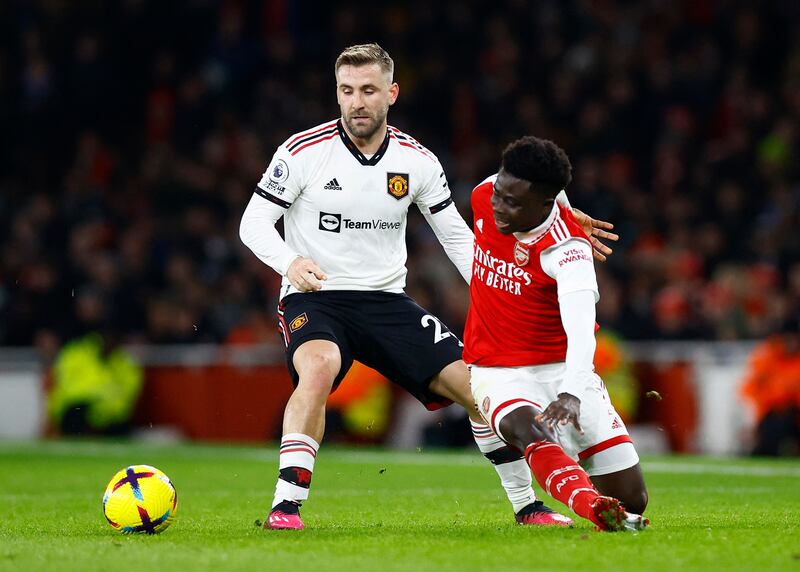 Luke Shaw 6: His most challenging game for a while against the best team in the league. Backed off all the way into the 16-yard box, leading Saka, his tormentor as the game went on, towards his best foot to shoot.  Reuters