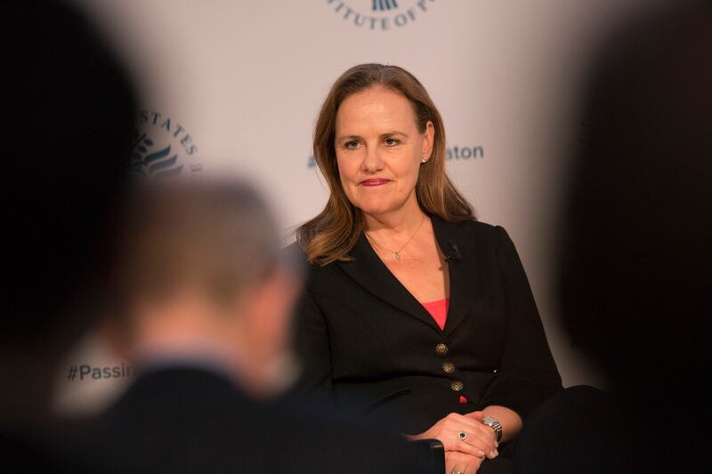 Michele Flournoy, former under secretary of defence and co-founder of WestExec Advisers in Washington, is banned from Russia. AFP