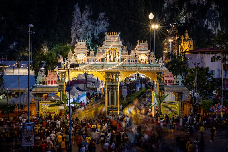Batu Caves in Malaysia are home to numerous Hindu temples, including the Sri Subramaniar Swamy Temple. Reuters