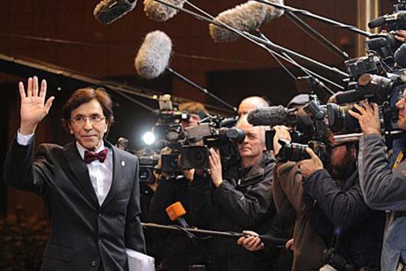 Belgium’s prime minister, Elio Di Rupo, arrives for the EU summit in Brussels last night. The German chancellor, Angela Merkel, and the French president, Nicolas Sarkozy, will try to build support for their plan for euro zone nations to submit their national budgets to greater scrutiny.