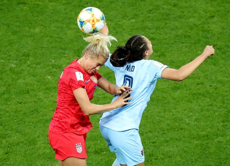 Lindsey Horan of the US in action with Thailand's Miranda Nild. Reuters