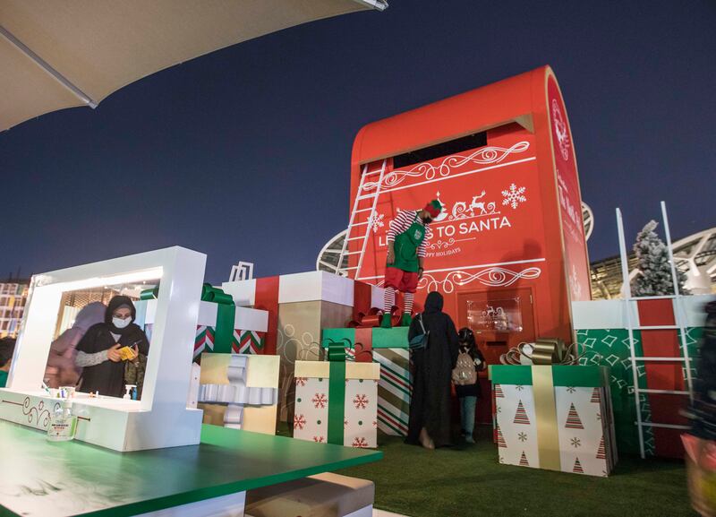 Children can mail their Christmas letters to Santa at Expo 2020 Dubai. Leslie Pableo for The National