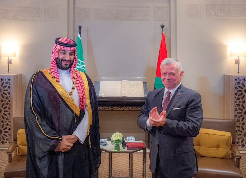 King Abdullah presented the Order of Al-Hussein bin Ali to Prince Mohammed. Reuters