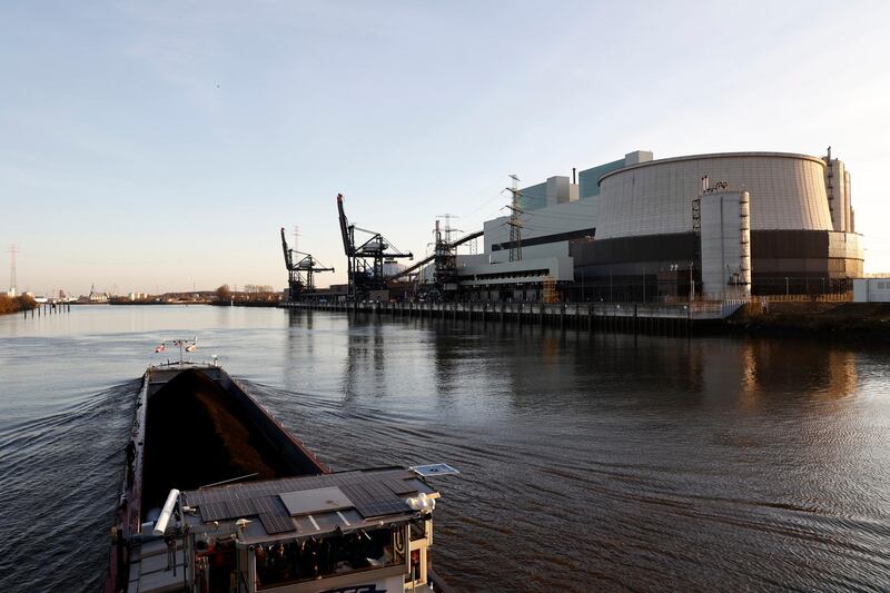 HAMBURG, GERMANY - FEBRUARY 24: The coal-fired Moorburg power plant, which ceased operating at the beginning of the year, on February 24, 2021 in Hamburg, Germany. City authorities are seeking to create a green energy hub at the Moorburg site by converting the power station into an electrolysis plant for producing and storing hydrogen. Vattenfall, which owns the Moorburg station, shut it down this year as part of cost reductions and its obligation to the German government's program to cease coal-fired energy production by 2038. The company announced its intent to partner with the city, Shell and Mitsubishi Heavy Industries to realize the hydrogen project. (Photo by Morris MacMatzen/Getty Images)