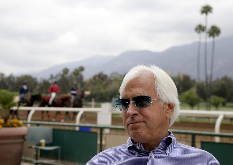 In this photo taken Thursday, May 21, 2015, Hall of Fame trainer Bob Baffert speaks during a interview at Santa Anita in Arcadia, California. He saddles Arrogate to take on California Chrome in the Breeders' Cup Classic on November 5, 2016. Chris Carlson / AP Photo