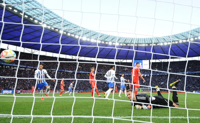 Hertha's Dodi Lukebakio pulls a goal back. Reuters