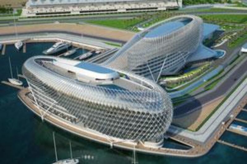 The architects of the Yas Marina Hotel have tried to incorporate patterns from traditional Islamic architecture and regional cultural elements.