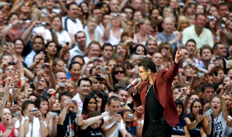 British pop star George Michael performs during a concert at Wembley Stadium in London June 9, 2007. Dylan Martinez / Reuters