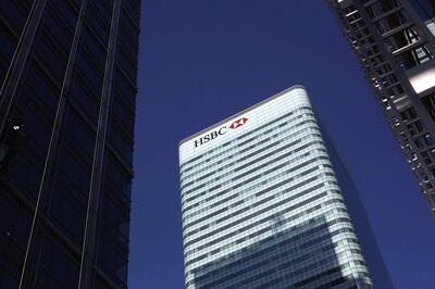 HSBC’s headquarters in Canary Wharf. The bank will be moving from the 45-storey building in London's Docklands to the Panorama St Paul's development in the City. Getty Images