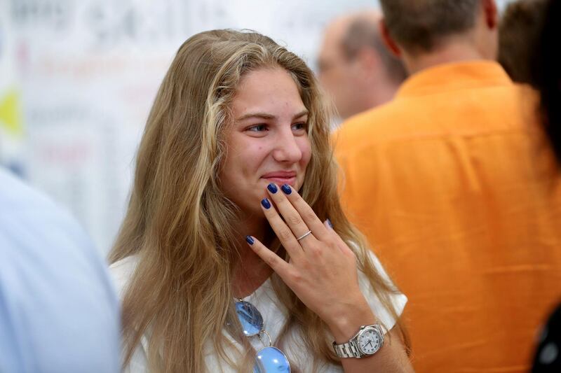 Dubai, United Arab Emirates - August 16, 2018: Jumeirah College pupil Tatiana Watrelot as the A-level results are announced. Thursday, August 16th, 2018 at Jumeirah College, Dubai. Chris Whiteoak / The National