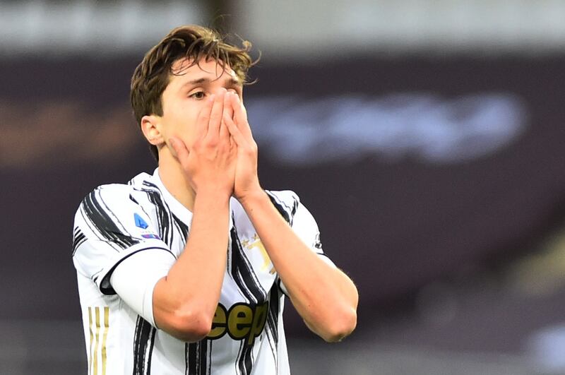 Juventus' Federico Chiesa reacts. Reuters