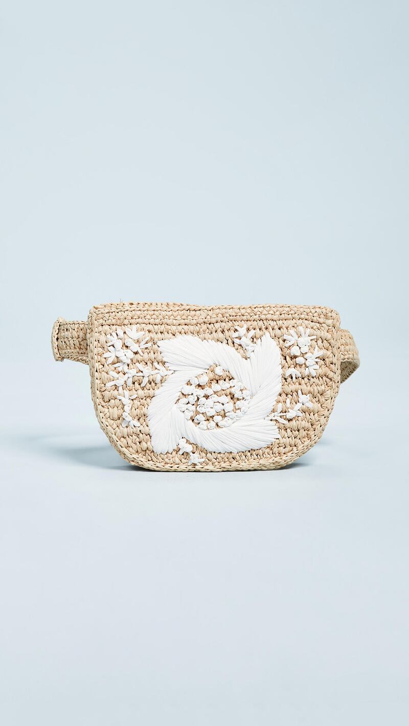 <p>Go girlie with this embroidered&nbsp;raffia bumbag, Dh1450, Zimmerman at Shopbop.com</p>
