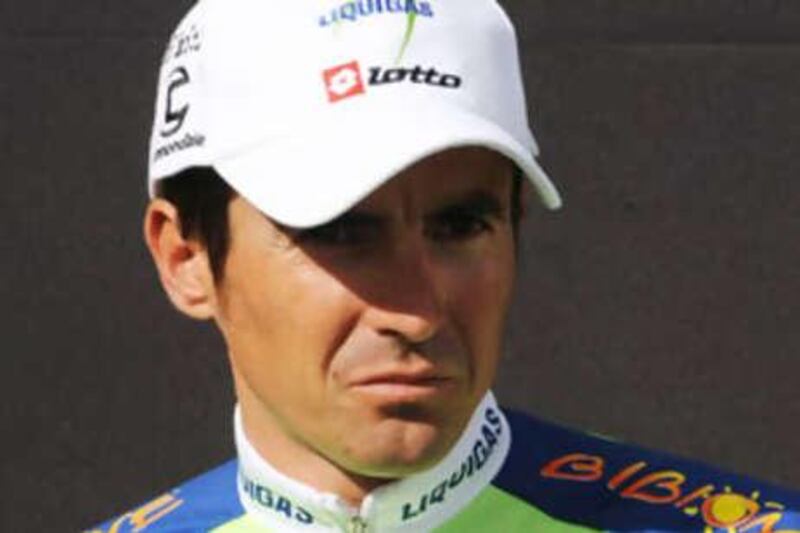Manuel Beltran during the official presentation of the Italian cycling team. Beltran has been kicked out of the Tour after testing positive for EPO.