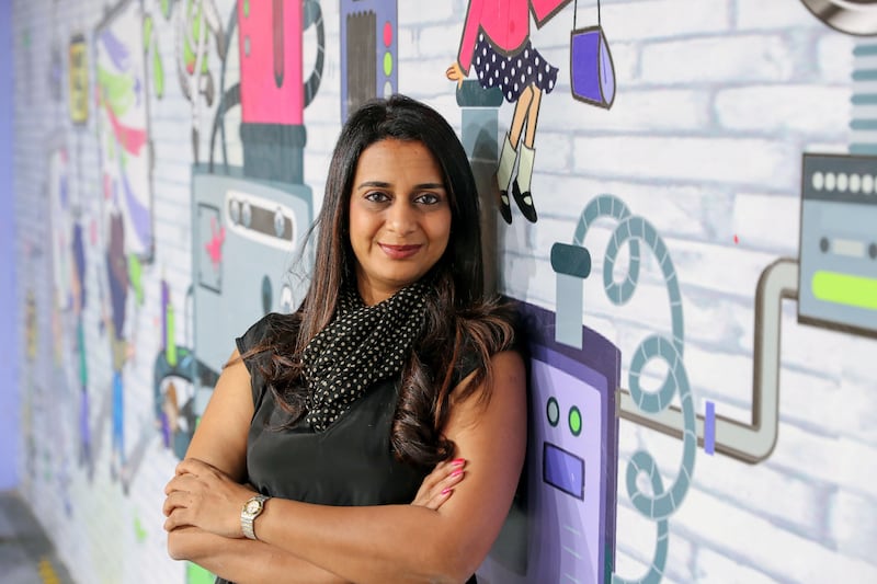 Abu Dhabi, United Arab Emirates - October 19th, 2017: Amiri Gandhi, who set up Kidz Factory in Abu Dhabi in 2014 which she funded with her lifetime savings and investments. She has just been chosen as this year's Entrepreneur of the Year of the Gulf Capital SME Awards. Thursday, October 19th, 2017 at Kidz Factory, Al Wahda Mall, Abu Dhabi. Chris Whiteoak / The National