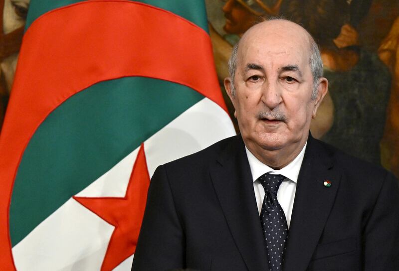 Algerian President Abdelmadjid Tebboune. EPA